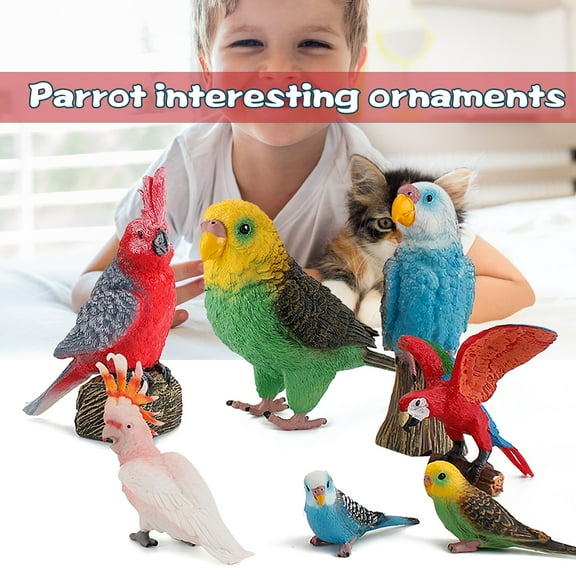 Realistic Static Parrot Model Pvc Figurine, Educational Toy For Kids Age 8+ Safe Pretend Play Collection Science Learning Brain Development, Garden Home Decoration Lifelike 3D