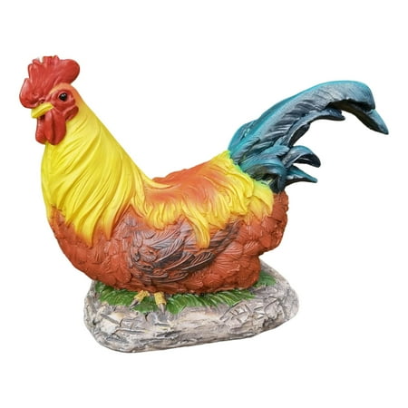 Realistic Statue Ornament Artwork Chicken Statue Decorative Art Lying Position L