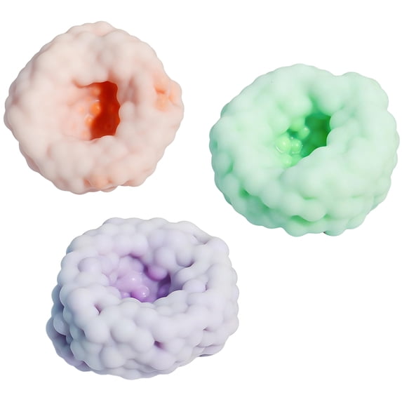 Realistic Sticky Rice Squishy Fidget Toys for Adults Soft TPR Sensory Gadget Compact 2.36 Inch Office Desk Accessory Tactile Pressure Relief Tool 3 Pack
