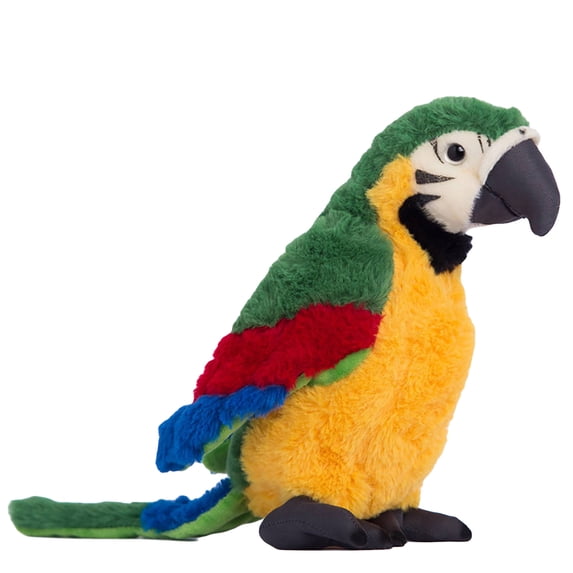 Realistic Stuffed Parrot Plush Toy - Soft Green Bird Plushie, Lifelike Fake Parrot Ornament for Home Decor Car Interior, Cuddly Comfort Animal for All Ages