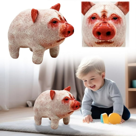 Realistic Stuffed Pig Plush - 16" Hypoallergenic Collectible Doll for Kids & Adults, Soft Nursery Decor & Anxiety Relief Toy Ages 3+
