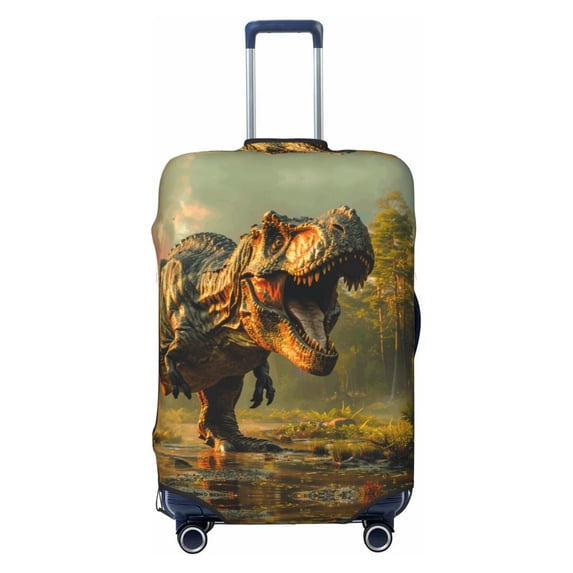 Realistic Style Forest Dinosaur Luggage Cover Anti Scratch, Elastic Suitcase Protector Suitcase Covers for Luggage Fits 18-32 Inch Luggage