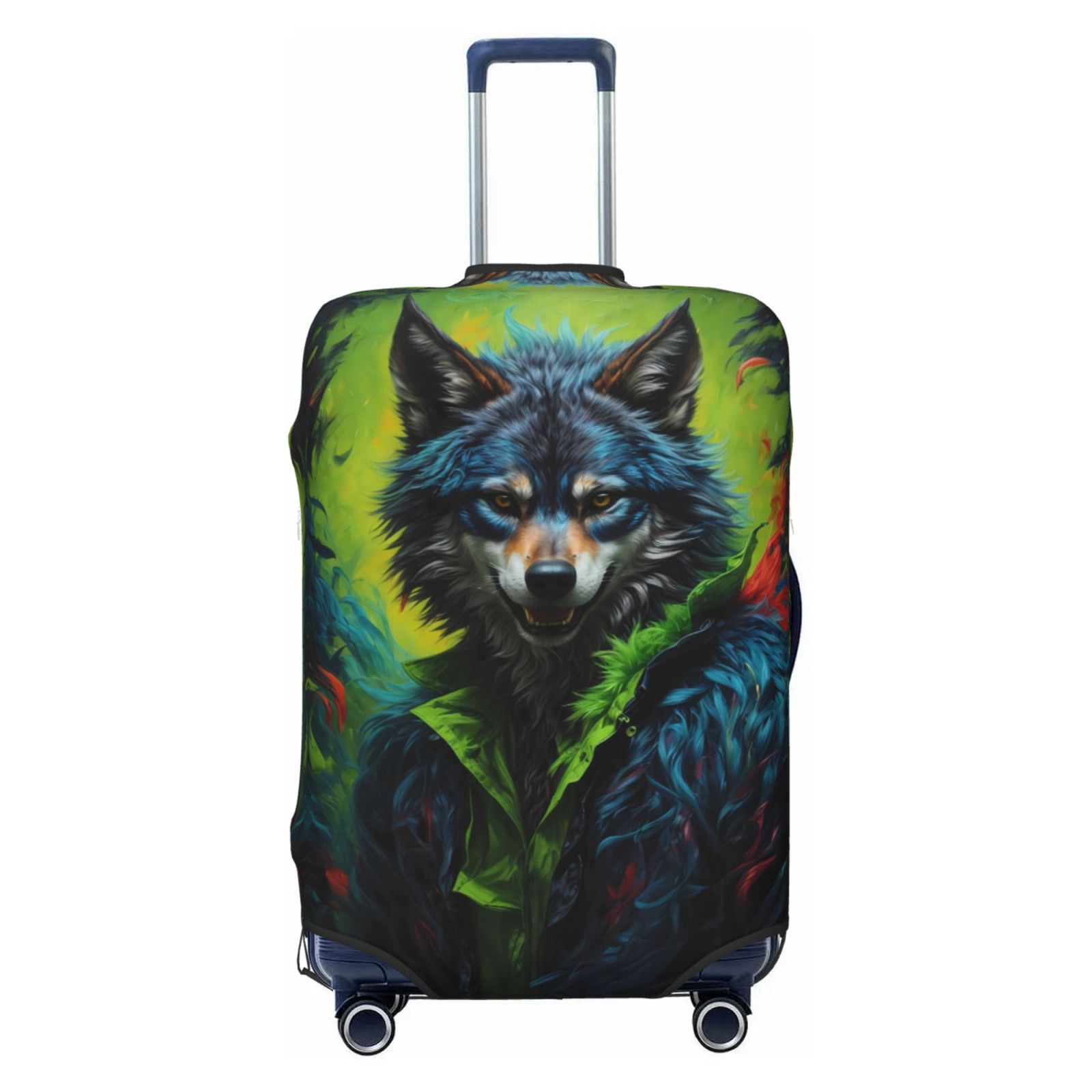 Wolf Print Pattern Luggage Cover Protector