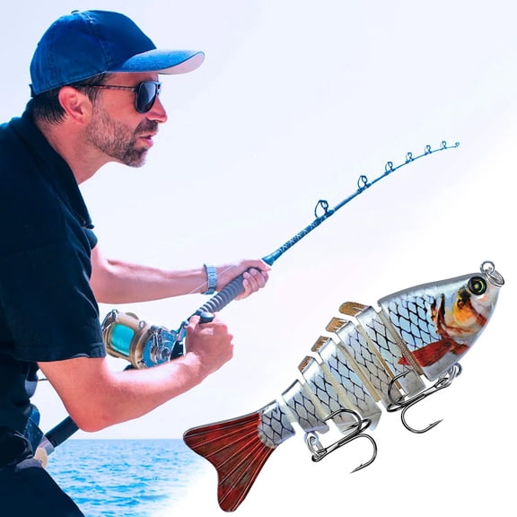 Realistic Swimming Fishing Lures, ABS Bionic Fishing Baits with Rattle Beads, Long Casting Reflective Fishing Lures for Freshwater Saltwater Anglers
