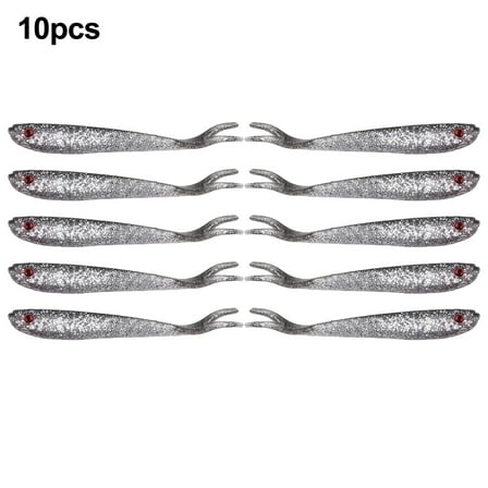 Realistic Swimming Soft Bait For Bass Carp Trout Fishing Fork Tail Lure 10Pcs