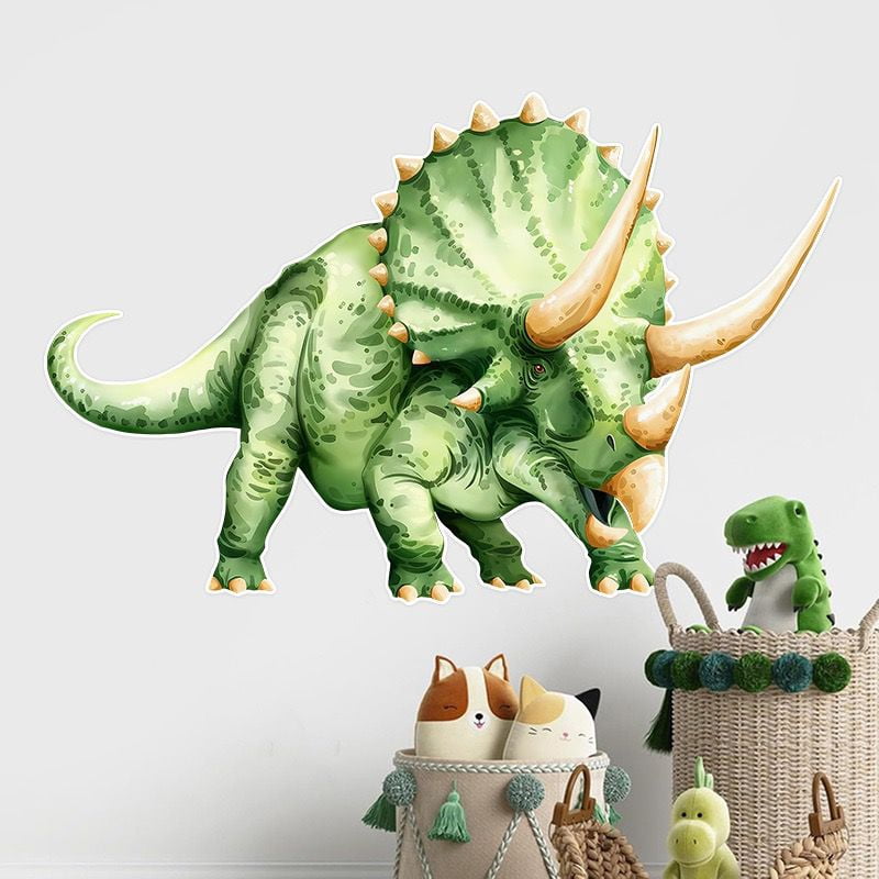 Realistic T-Rex Dinosaur Wall Decals for Kids Room - Large Removable Vinyl Tyrannosaurus Dino Wall Stickers for Boys Bedroom, Living Room, Baby Nursery Wall Art Decor (Green)