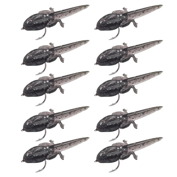 Realistic Tadpole Soft Fishing Lures for Bass, Pike, Perch, Trout - Saltwater & Freshwater Jig Baits with Sharp Hooks
