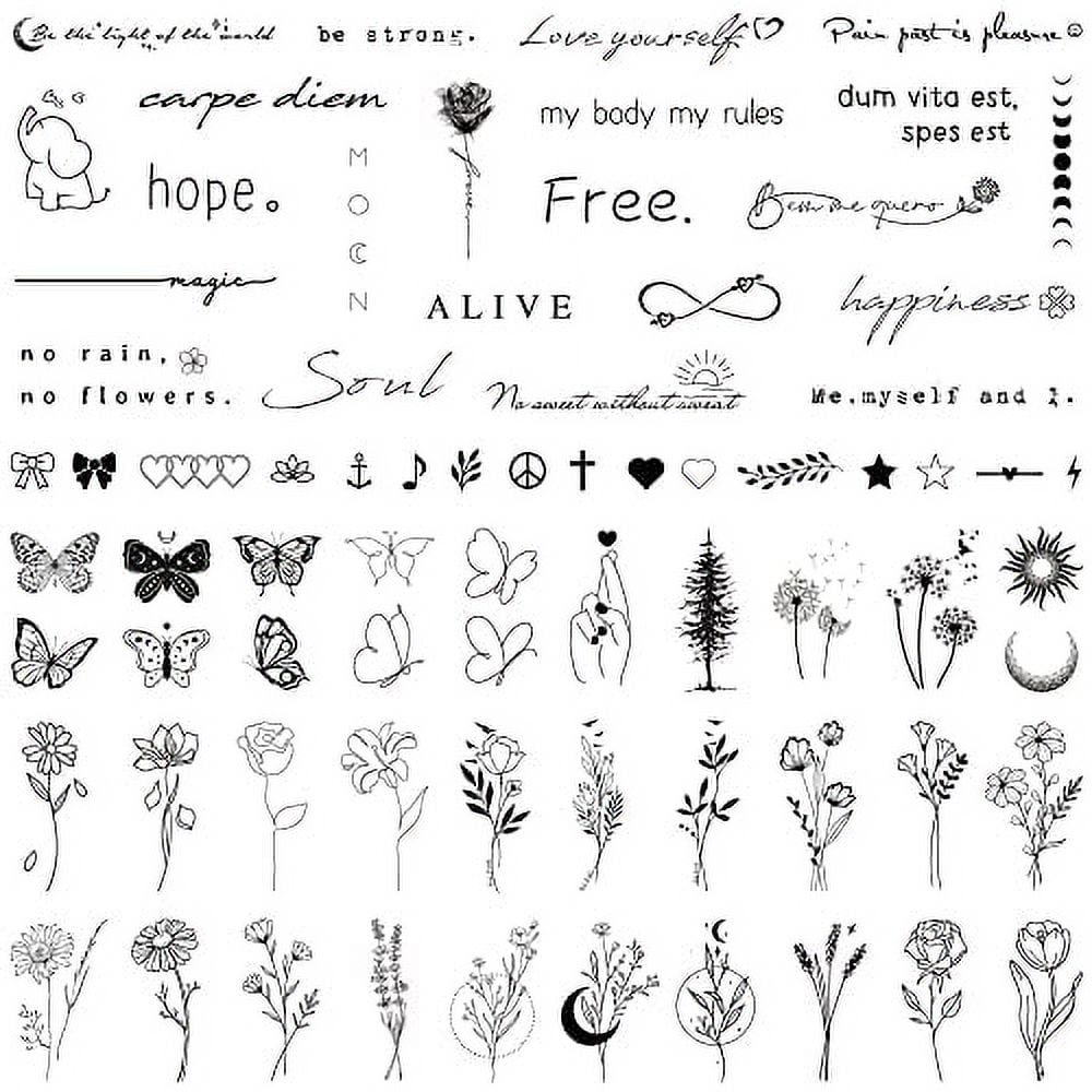 Realistic Temporary Tattoos for Women - 60 Sheets Tiny Small Removable