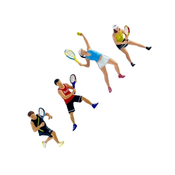 Realistic Tennis Player Figure Model for Architectural Displays Dioramas Props 1:64 Scale Hand Painted Miniature Figures