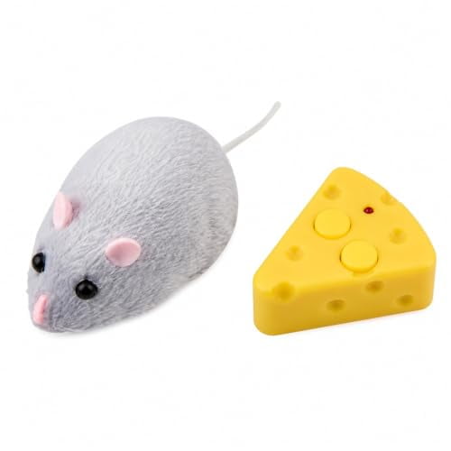 Realistic Textured Mouse with Compact Infrared Controller for Short-Range Forward Movement and Playful Indoor Surprises,Gray
