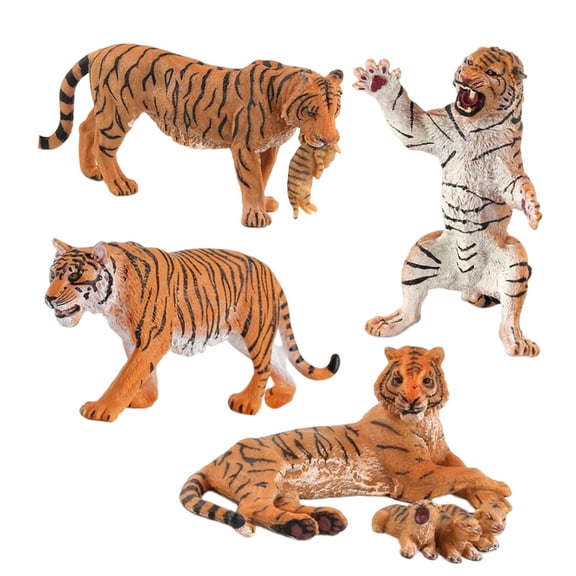 Realistic Tiger Figurines Forest Animals Toy Figures Animal Model for Shelf Living Room Home Decoration Ornament