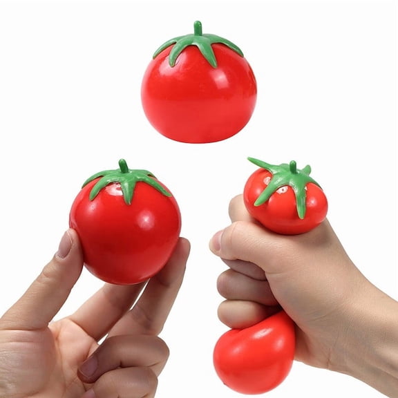 Realistic Tomato Squishies Ball, Slow-Rising Sensory, Fruit Taba Squishy Tomato Stress Balls, Food Squishies for Desk Decor & Gift