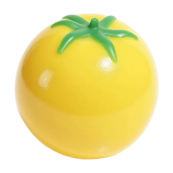 Realistic Tomato Squishy Toy, Yellow Tomato Shaped Stress Ball with Green Stem, Soft Slow Rising Fidget Toy, Anxiety Relief Stress Relief Sensory Toy for Kids Adults, Desk Decor Gift