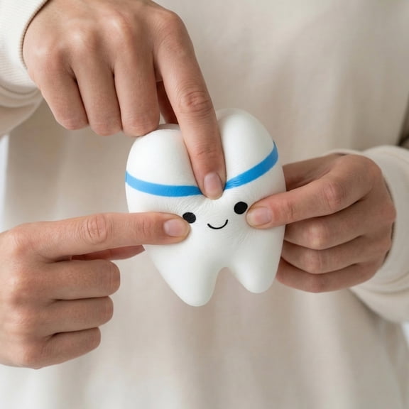 Realistic Tooth Shaped Slow Rebound Sensory Fidget with Happy Face, Stress Relief Tool for Office Decor and Tactile Satisfaction