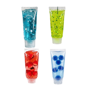 Realistic Toothpaste Squishy, Transparent Slow Rising Stress Ball with Fruit Inclusions, Soft Squeeze Fidget Toy for Office Anxiety Relief, Glitter Paste Feel for Sensory & ASMR Relaxation