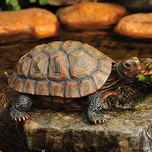 Realistic Tortoise Garden Statue, Lifelike Resin Tortoise Outdoor Decor for Yard Patio, Weather-Resistant Lawn Art Sculpture (L 12 9/10" x 9 2/5" x 5 1/2") 1 Pack