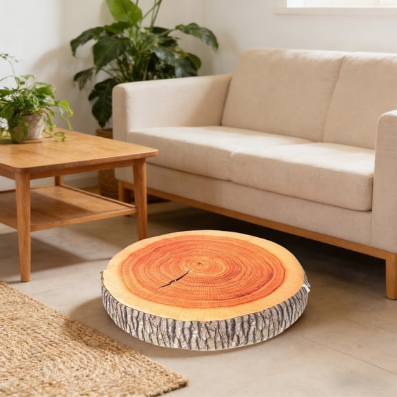 Realistic Tree Stump Bolster Pillow – Soft Faux-Wood Log Cushion with 3D Wood-Grain Texture, Machine-Washable Cover, Rustic Lumbar Support for Sofa, Bedroom & Lounge Décor, Home Decor