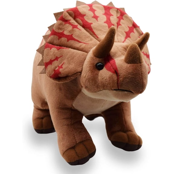 Realistic Triceratops Dinosaur Stuffed Animal Plush Toy, Lifelike Dinosaur Plushies, Simulation Animal Doll