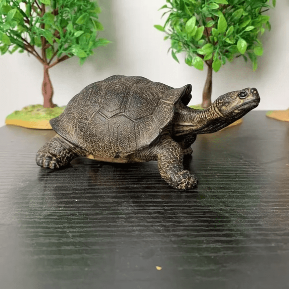 Realistic Turtle Figurine - Resin Tortoise Statue for Home Decor, Good Luck Symbol, Garden & Desk Ornament