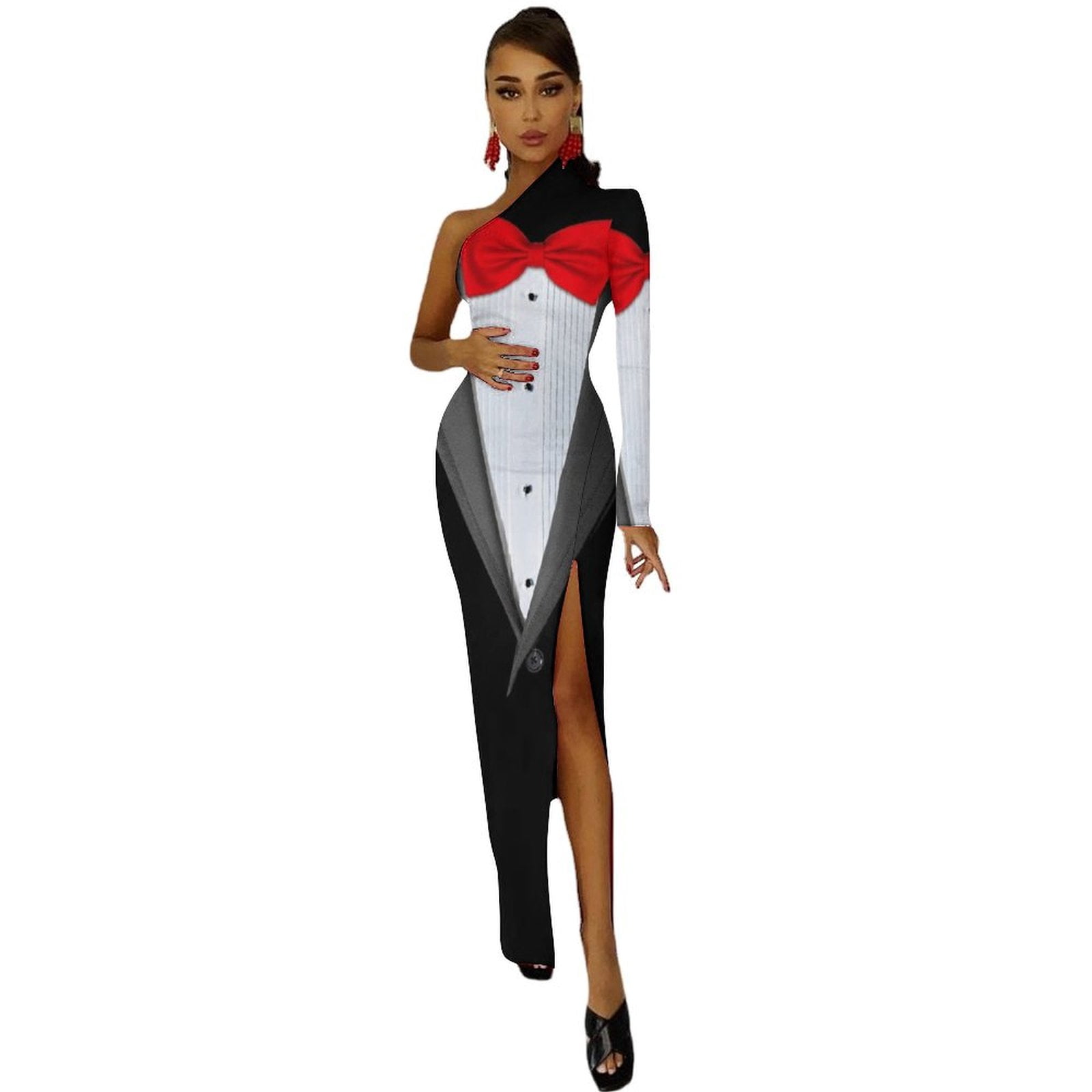 cut out long dress Jessalynn Cut-Out Long Sleeve Maxi Dress White