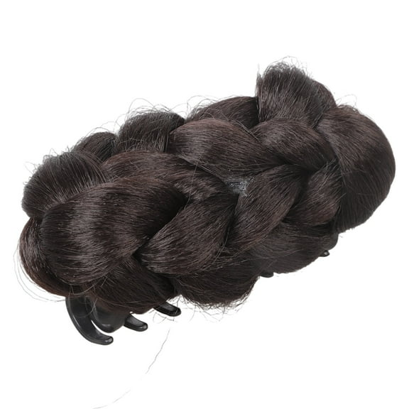 Realistic Twisted Braided Bun Hairpiece Clip For Women Updos Hair Holder With Secure Clip for Quick Hairstyle