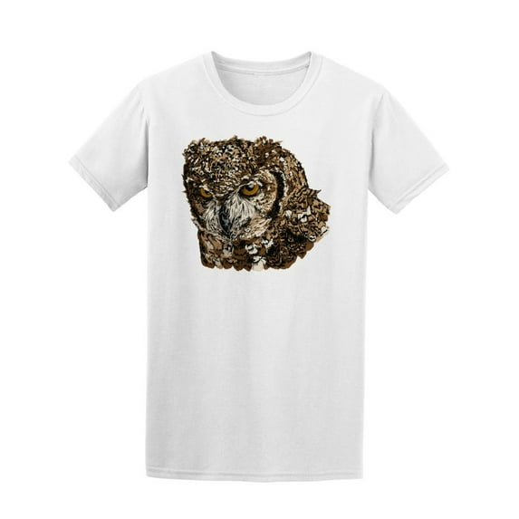 Realistic Vintage Owl T-Shirt Men -Image by Shutterstock, Male 4X-Large