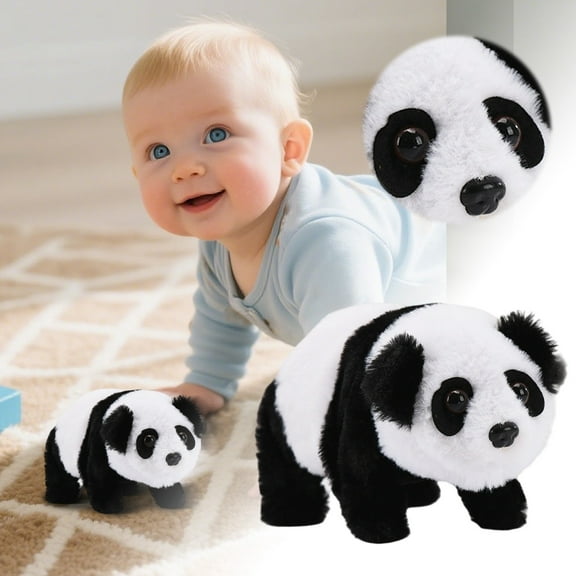 Realistic Walking Panda Stuffed Animal Interactive Cuddly Companion Toy