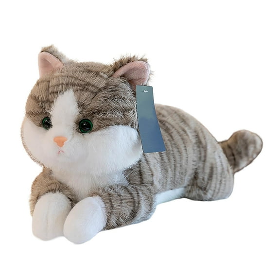 Realistic Weighted Cat Stuffed Animal - Soft Fabric, Stress Relief & Decorative Pillow - Plush Toy for Kids/Adults