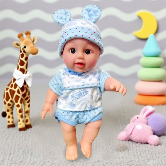 Realistic Weighted Reborn Baby Doll, Soft Silicone Baby Doll with 3-Piece Outfit & Bear Ear Hat, Poseable Limbs Nurturing Pretend Play Toy, Cuddly Christmas Birthday Gift for Kids Boys Girls Ages 3+