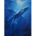 thumbnail image 1 of Realistic Whale Canvas Print, Ocean Marine Life Wall Art for Living Room Bedroom Office Hotel Bathroom, 1 of 8