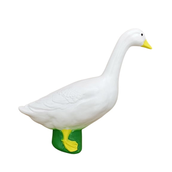 Realistic White Geese Statue Hand Painted Resins Garden Ornaments for Exterior Landscape Decoration
