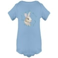 thumbnail image 1 of Realistic White Rabbit Head Bodysuit Infant -Image by Shutterstock,  6 Months, 1 of 2
