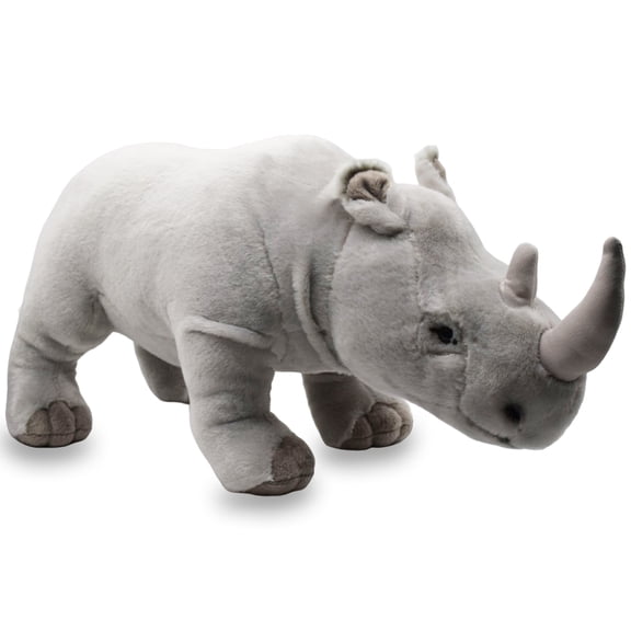 Realistic White Rhinoceros Stuffed Animal Plush Toy, Lifelike Animal Plushies, Simulation Animals, Super Soft Stuffed Toy