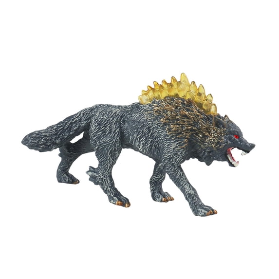 Realistic Wildlife Animal Figures Statue Sculpture Model Playset for Cake Topper Gray Yellow
