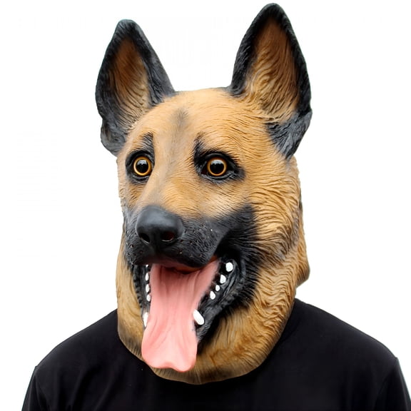 Realistic Wolf Dog Latex Mask for Halloween Parties and Cosplay Events, Flexible Animal Costume Headpiece with Adjustable Straps