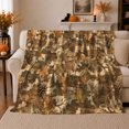 thumbnail image 1 of Realistic Woodland Deer Collage Serene Autumnal Forest Scene, Peaceful Woodland Scene, Warm Flannel Blanket for Cabin and Lodge, Wildlife Lovers Thanksgiving Gift, Rustic Home Decor, 1 of 7