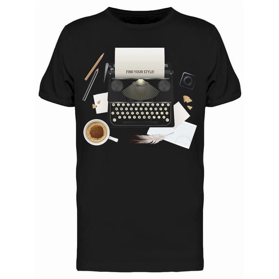 Realistic Writer Tools T-Shirt Men -Image by Shutterstock, Male Large