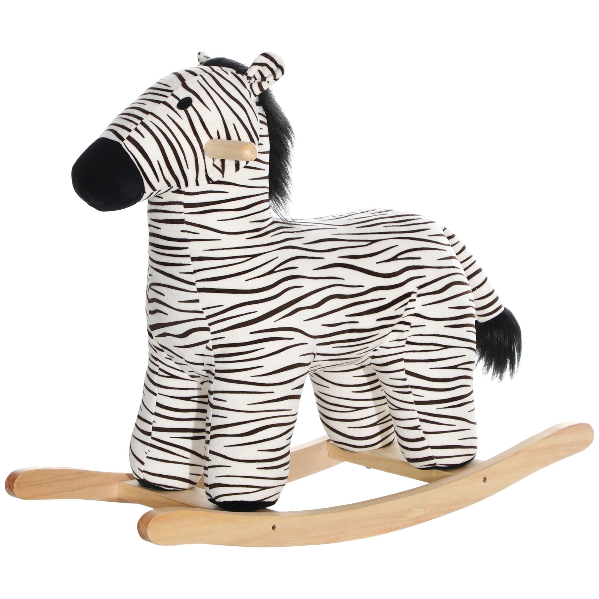 Soft Rocking Zebra Realistic Zebra Rocking Horse with Sound for Toddlers Ages 2-4, Black ...