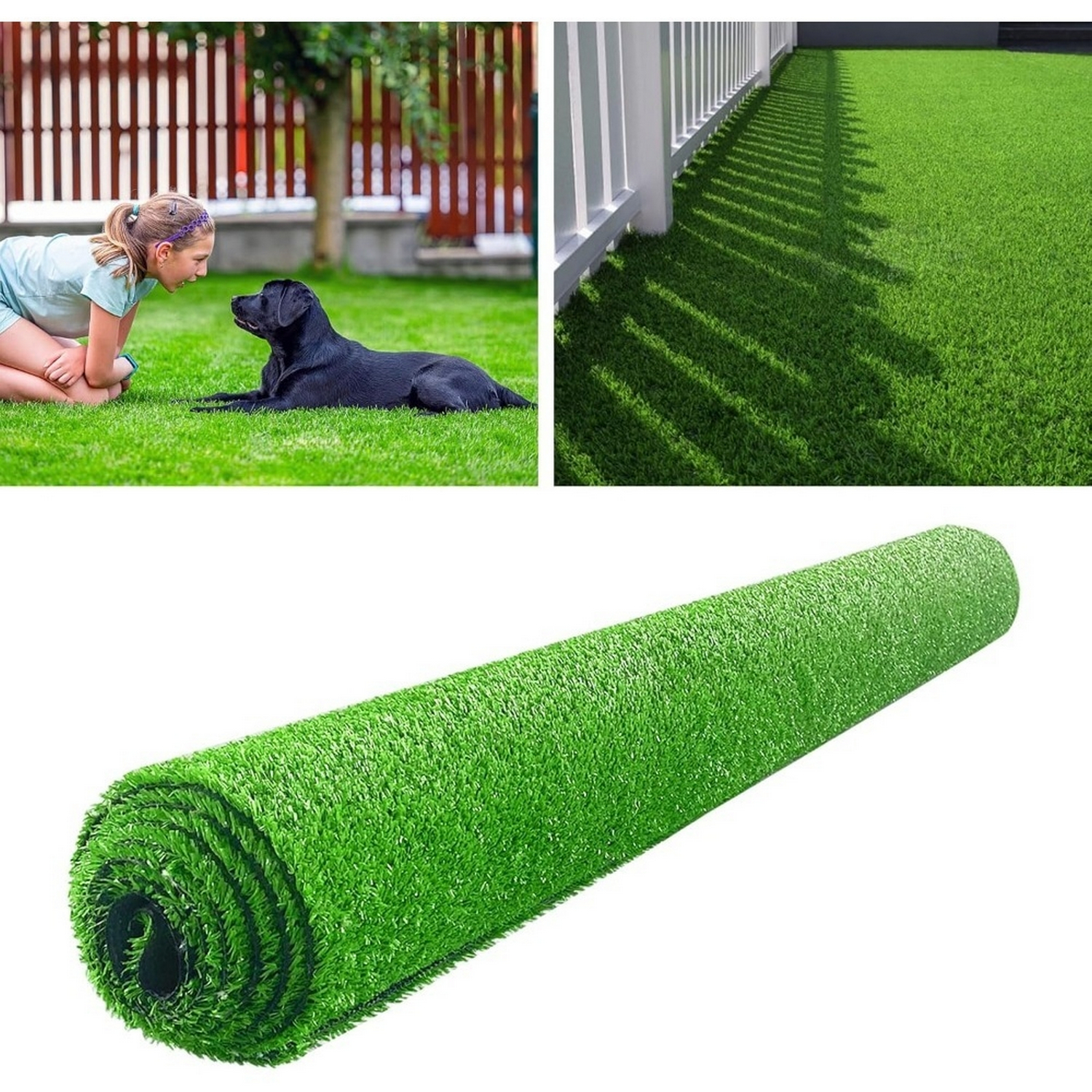 Realistic artificial grass mat, 3 feet x 10 feet artificial turf indoor and outdoor garden lawn landscape, artificial grass blanket with drainage holes
