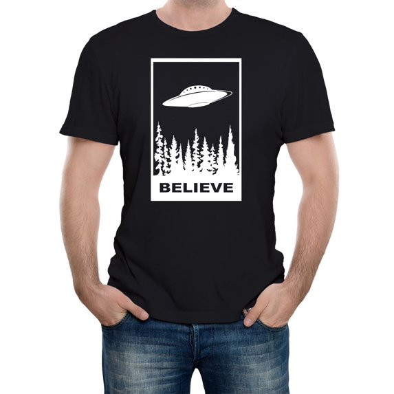 Reality Glitch Believe in UFOs Mens UAP Aliens T-Shirt