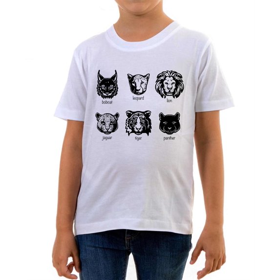 Reality Glitch Big Cats Sketch Kids T-Shirt