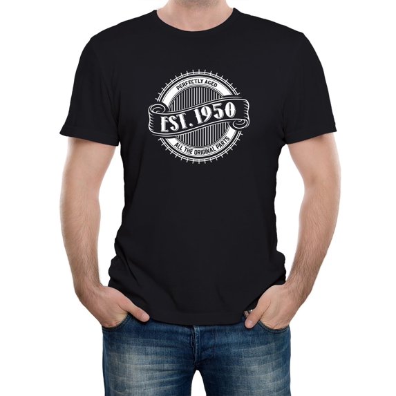 Reality Glitch EST 1950 T-Shirt – Vintage Birthday Celebration Tee for Men