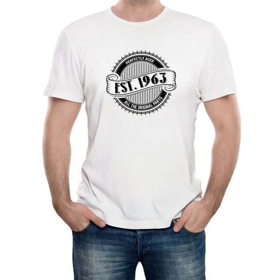 Reality Glitch EST 1963 T-Shirt – Vintage Birthday Celebration Tee for Men