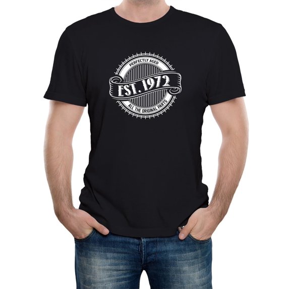 Reality Glitch EST 1972 T-Shirt – Vintage Birthday Celebration Tee for Men