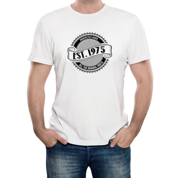 Reality Glitch EST 1975 T-Shirt – Vintage Birthday Celebration Tee for Men
