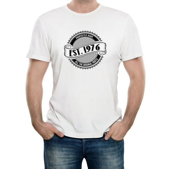 Reality Glitch EST 1976 T-Shirt – Vintage Birthday Celebration Tee for Men
