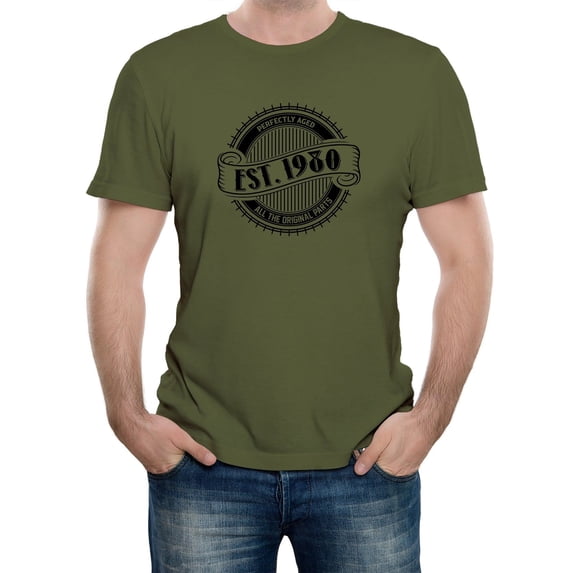 Reality Glitch EST 1980 T-Shirt – Vintage Birthday Celebration Tee for Men