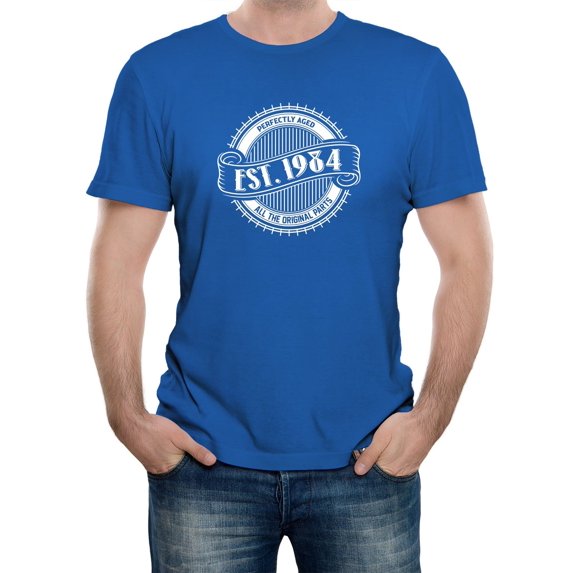 Reality Glitch EST 1984 T-Shirt – Vintage Birthday Celebration Tee for Men