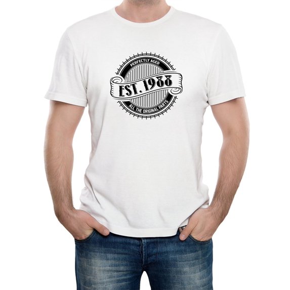 Reality Glitch EST 1988 T-Shirt – Vintage Birthday Celebration Tee for Men