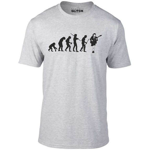 Reality Glitch Evolution of Angus Young T-Shirt